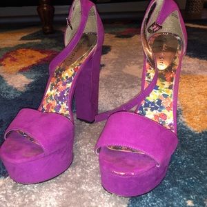 Purple platform heels